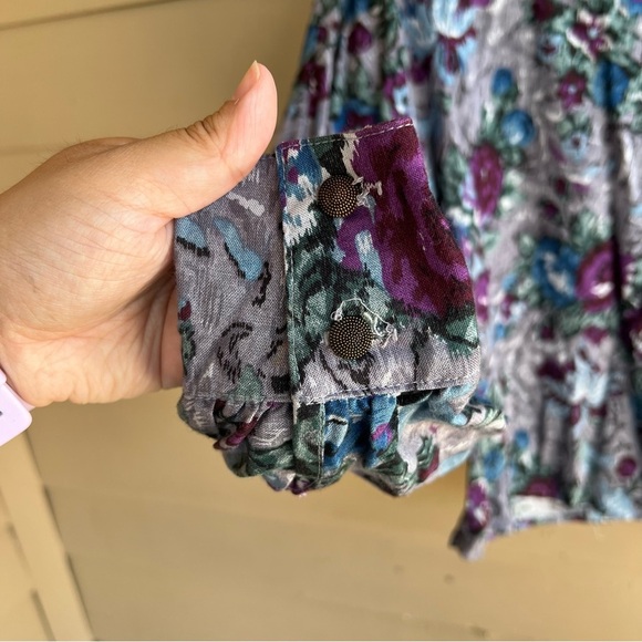Tangent Floral Long Sleeve Top - Size Small - Vintage Modest Casual - Picture 8 of 8